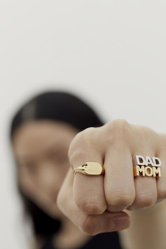 Mom Ring Maria Black Dame Retro